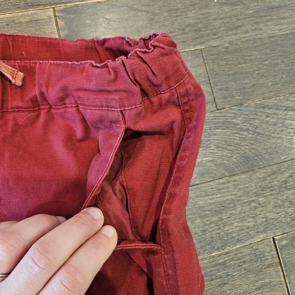 Wildfang Drawstring Pant Straight Leg - Brick Red - SZ Small - Picture 2 of 9
